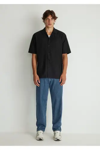 Black Tencel Tm Lyocell Shirt Loose Fit - 3