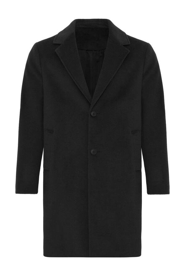 Black textured men's coat - 7