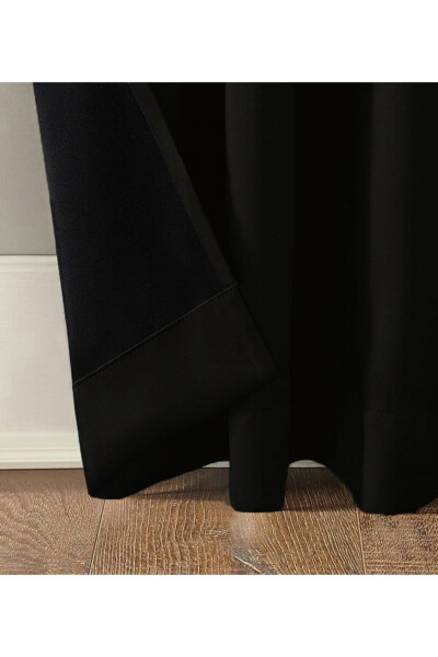 Black Thermal 100% Light Blocking Blackout Dimout Curtain (W X H) - 2