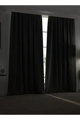 Black Thermal 100% Light Blocking Blackout Dimout Curtain (W X H) - 5