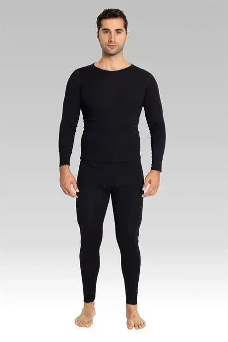 Black Thermal Underwear Set for Men - BÜYÜKBEDENIZ