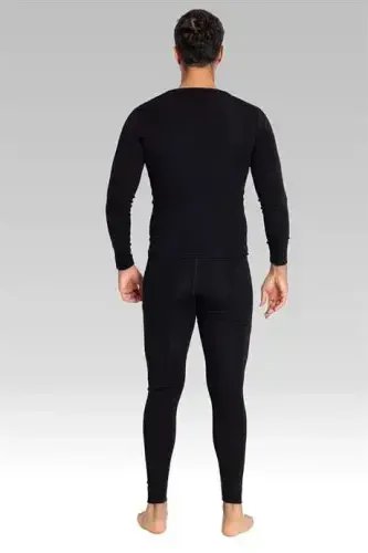 Black Thermal Underwear Set for Men - 5