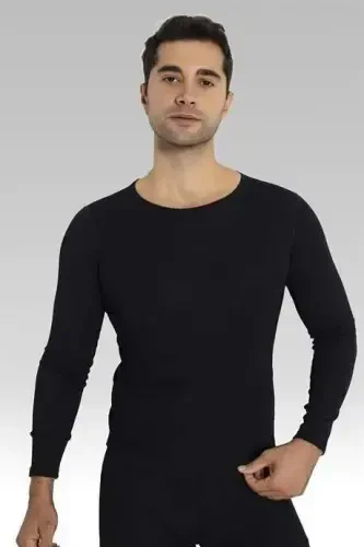 Black Thermal Underwear Set for Men - 6