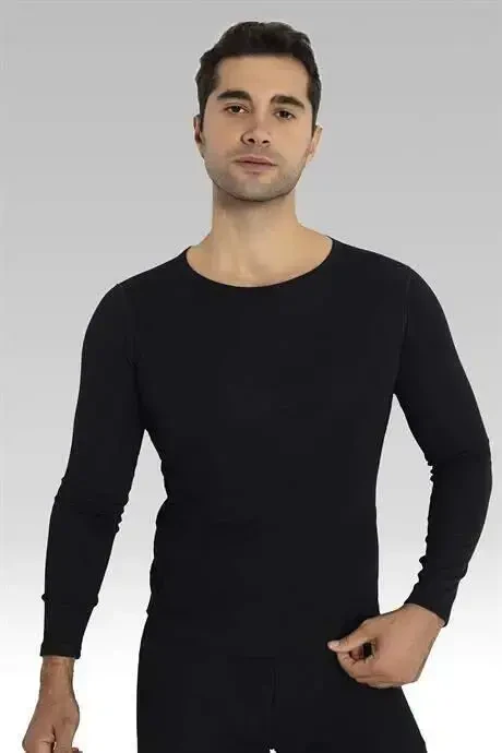 Black Thermal Underwear Set for Men - 6