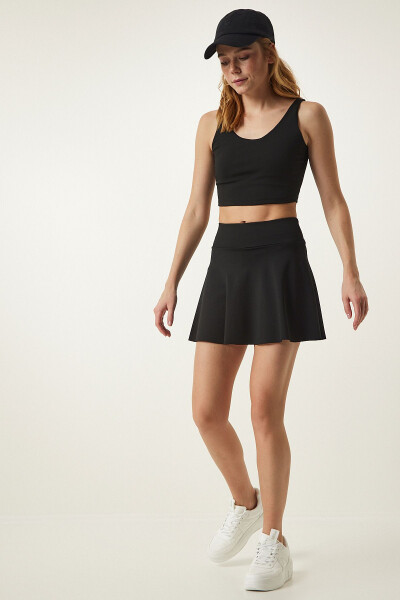Black Tights Mini Tennis Skirt OW00017 - HAPPINESS İSTANBUL (1)