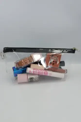 Black, Transparent Triangle Makeup Bag-Black_Transparent - 6