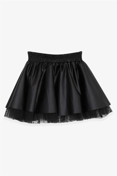 Black Tulle Skirt with Leather for Girls (3-6 Years Old) - 16