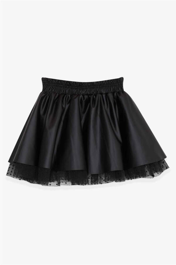 Black Tulle Skirt with Leather for Girls (3-6 Years Old) - 16