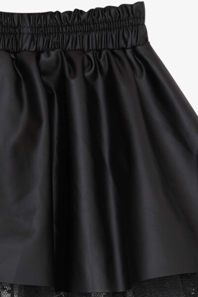 Black Tulle Skirt with Leather for Girls (3-6 Years Old) - 14