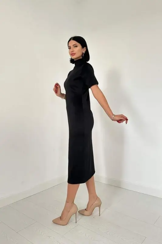 Black Turtleneck Dress - 2