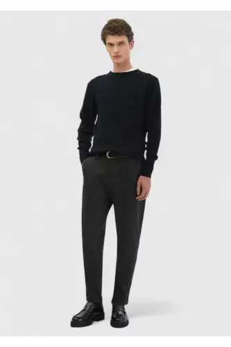Black Turtleneck Ribbed Knit Sweater - RAMSEY (1)