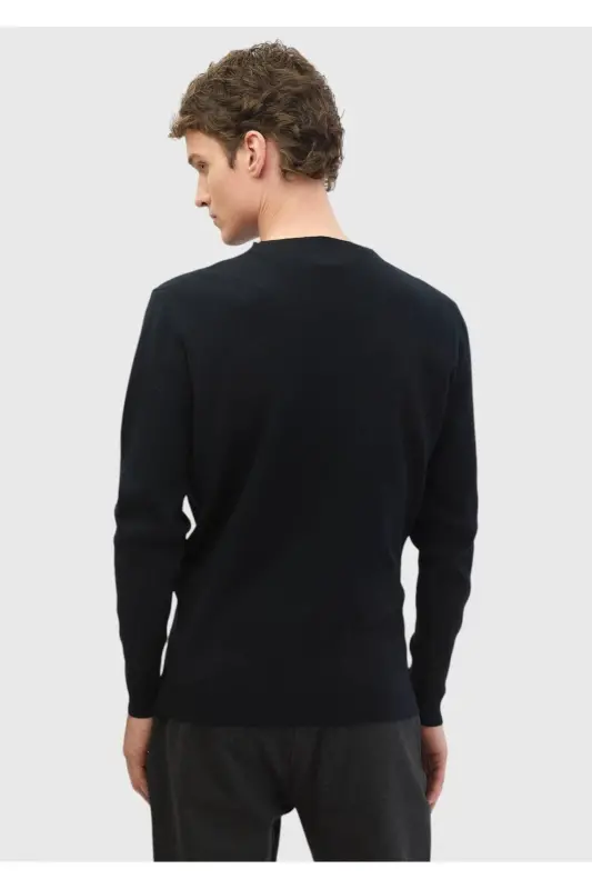 Black Turtleneck Ribbed Knit Sweater - 6