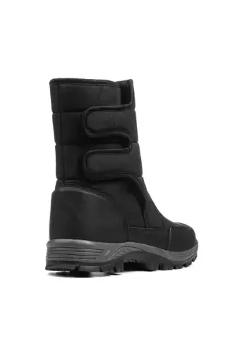 Black Unisex Thermal Furry Anti-Slip Sole Women's - Men's - Kids' Snow Boot-BLACK - 6