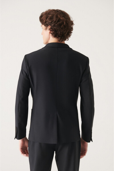 Black, water-repellent men's jacket without lining (A22y4011) - 4