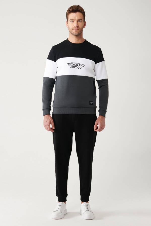 Black-white-anthracite Sweatshirt - 14