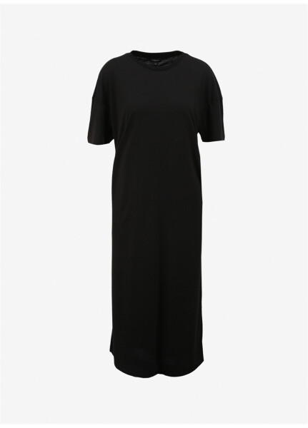 Black Women's Basic Crew Neck Dress - 14