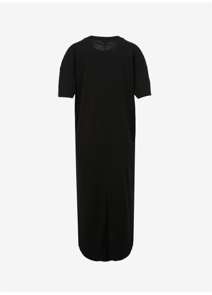 Black Women's Basic Crew Neck Dress - 15