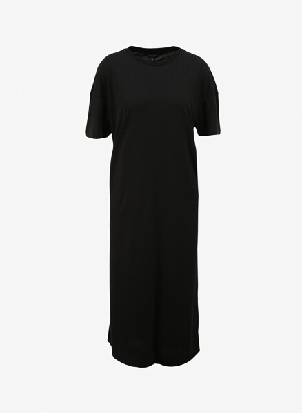 Black Women's Basic Crew Neck Dress - 7