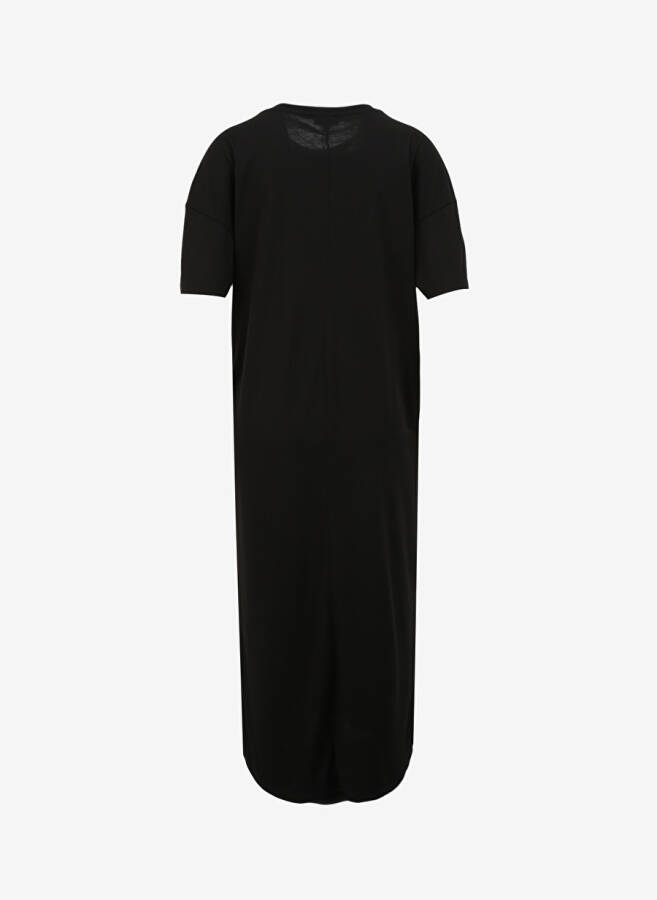 Black Women's Basic Crew Neck Dress - 8