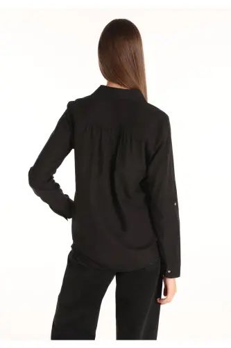 Black women's blouse, U-neck, Cl1058747 - COLIN'S (1)