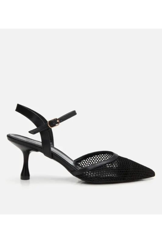 Black Women's Fishnet Stiletto - Hotiç