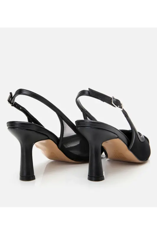 Black Women's Fishnet Stiletto-BLACK - 6