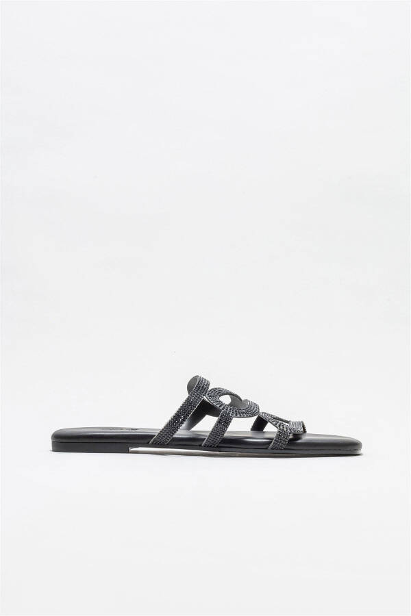 Black Women's Flat Sandal - 1