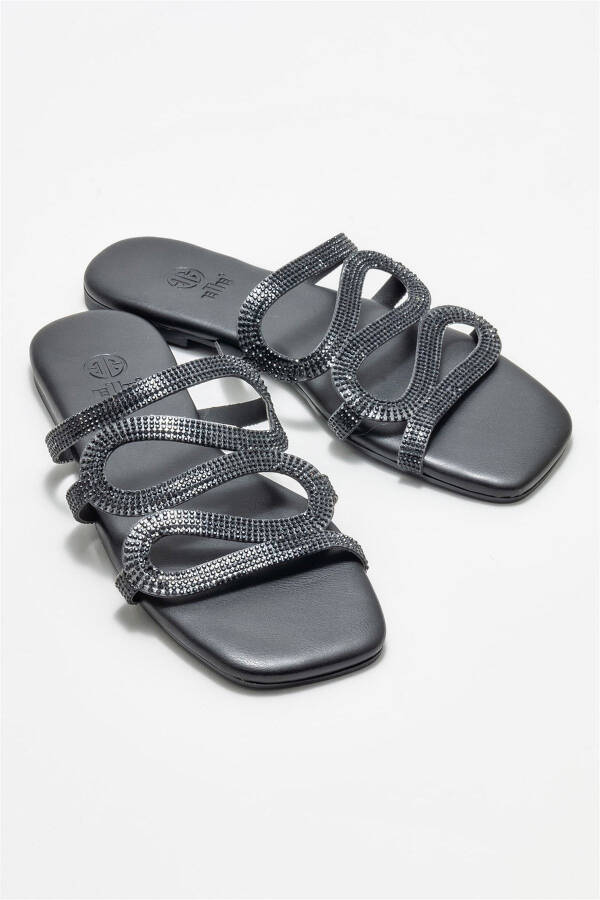 Black Women's Flat Sandal - 2
