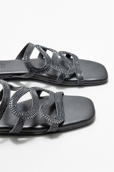 Black Women's Flat Sandal - 3