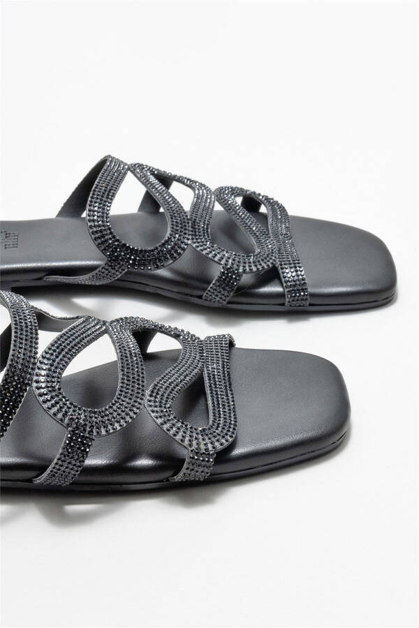 Black Women's Flat Sandal - 3
