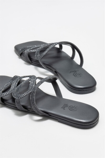 Black Women's Flat Sandal - 4