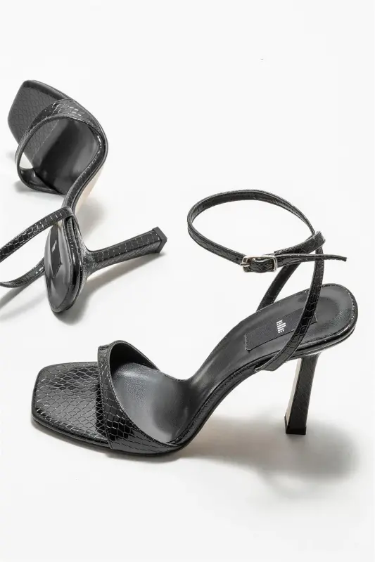 Black Women's Heeled Sandals - 4