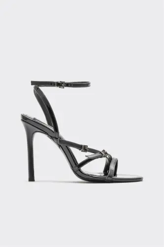 Black Women's Heeled Sandals - 1