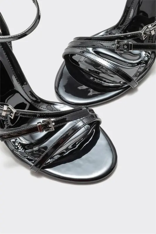 Black Women's Heeled Sandals - 3