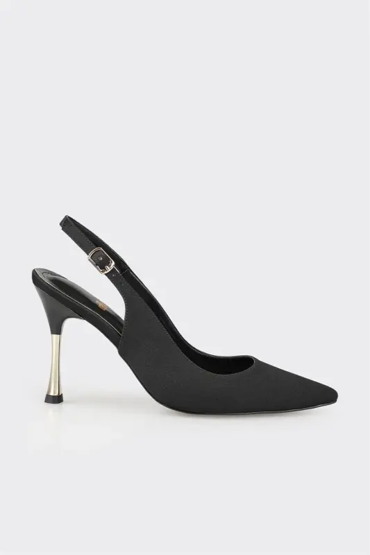 Black Women's Heeled Shoe-Black - ELLE SHOES