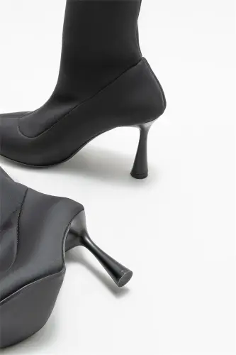 Black Women's High Heel Boot - 4