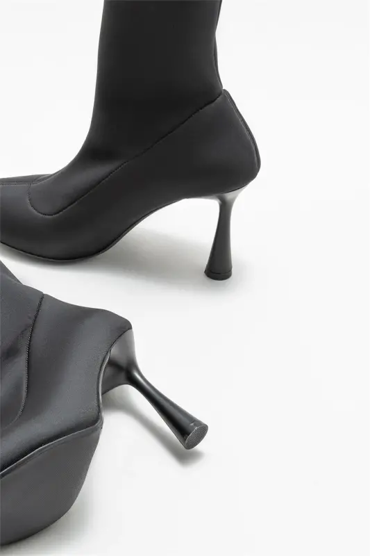 Black Women's High Heel Boot - 4