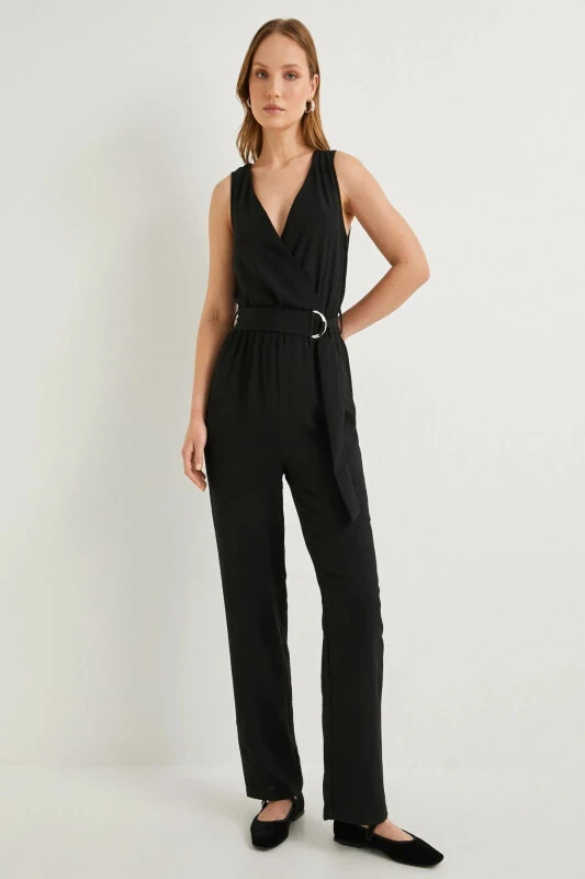 Black Women's Jumpsuit 4SAK40017PW - KOTON