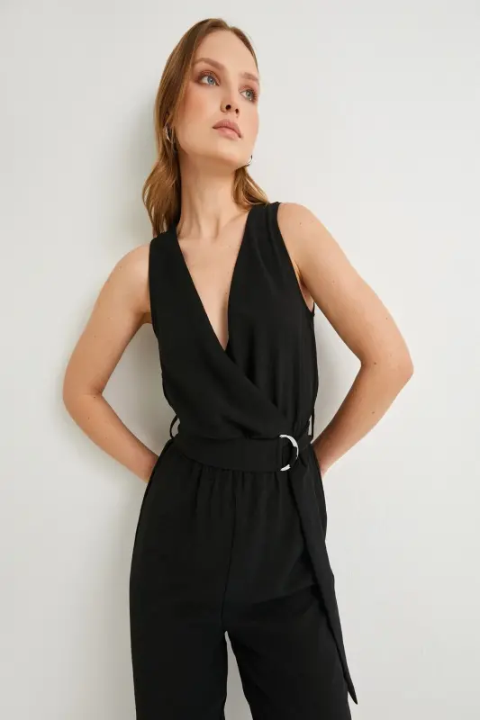 Black Women's Jumpsuit 4SAK40017PW - 2