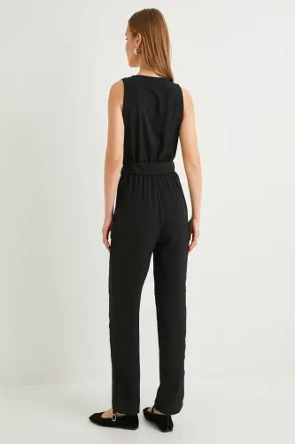 Black Women's Jumpsuit 4SAK40017PW - 4