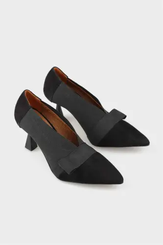 Black Women's Mid-Heel Shoes - ELLE SHOES (1)