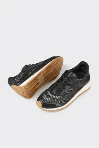 Black Women's Sports Shoes-Black - 3