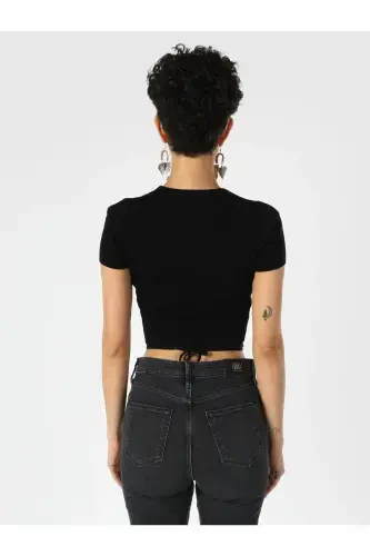 Black Women's T-shirt Short Sleeve - COLIN’S (1)