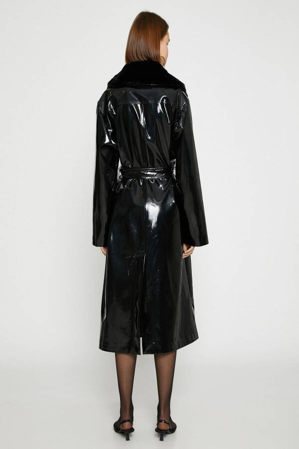 Black Women's Trench Coat - 3