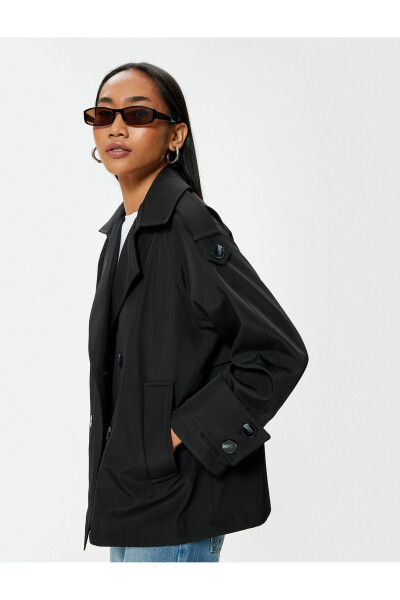 Black Women's Trench Coat 5WAK00227EW - 1