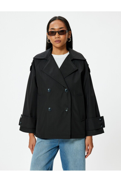 Black Women's Trench Coat 5WAK00227EW - 3