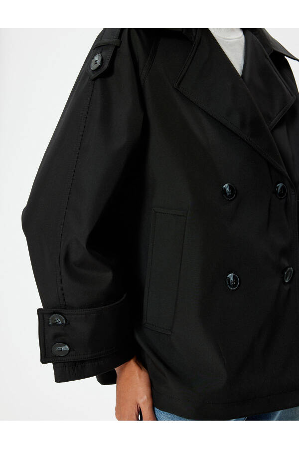 Black Women's Trench Coat 5WAK00227EW - 5