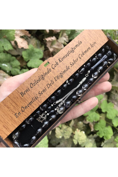 Black Wooden Prayer Beads Box - KANUNİ TESBİH