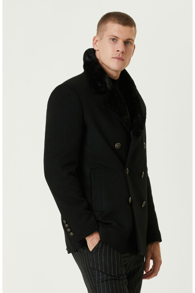 Black wool coat - 3