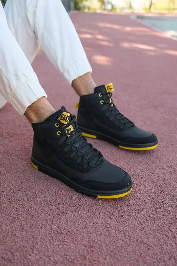 Black Yellow Men's Sneaker Boot 00122262 - 1